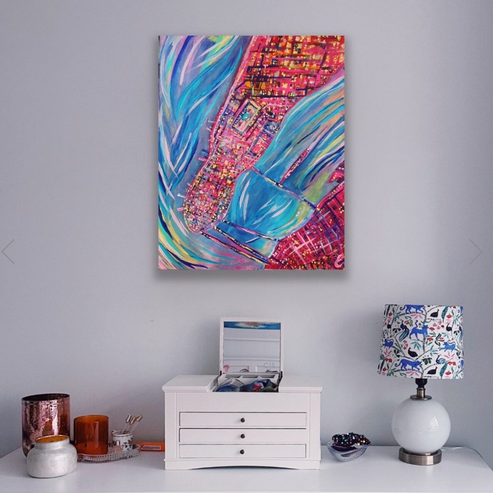 Island of Manhattan Painting 20 x 15